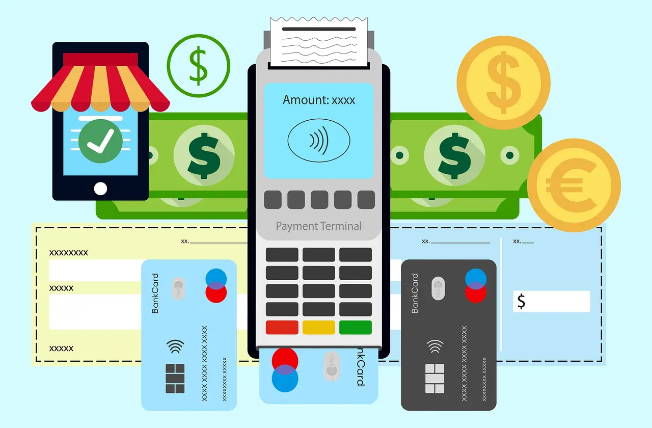Bank branch interior representing traditional financial infrastructure behind crypto cards